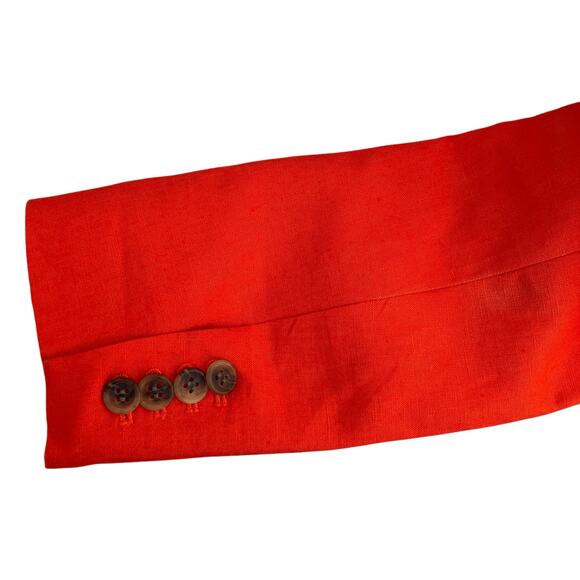 J. Crew Schoolboy Linen Blend Blazer Sz 6 Orange Lined Academia Careerwear - Picture 7 of 16